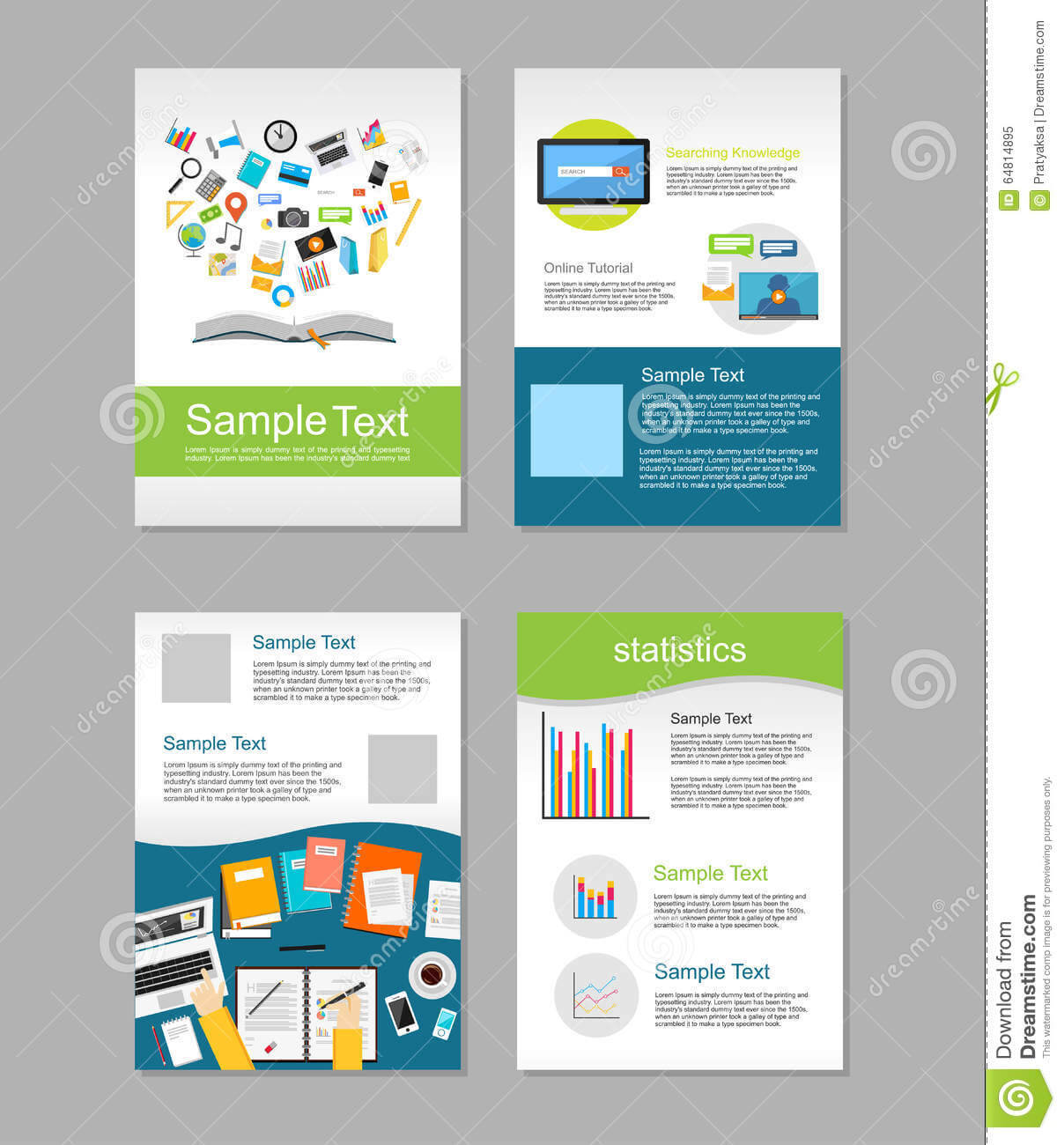 Set Of Flyer. Brochure Design Templates. Education Throughout E Brochure Design Templates