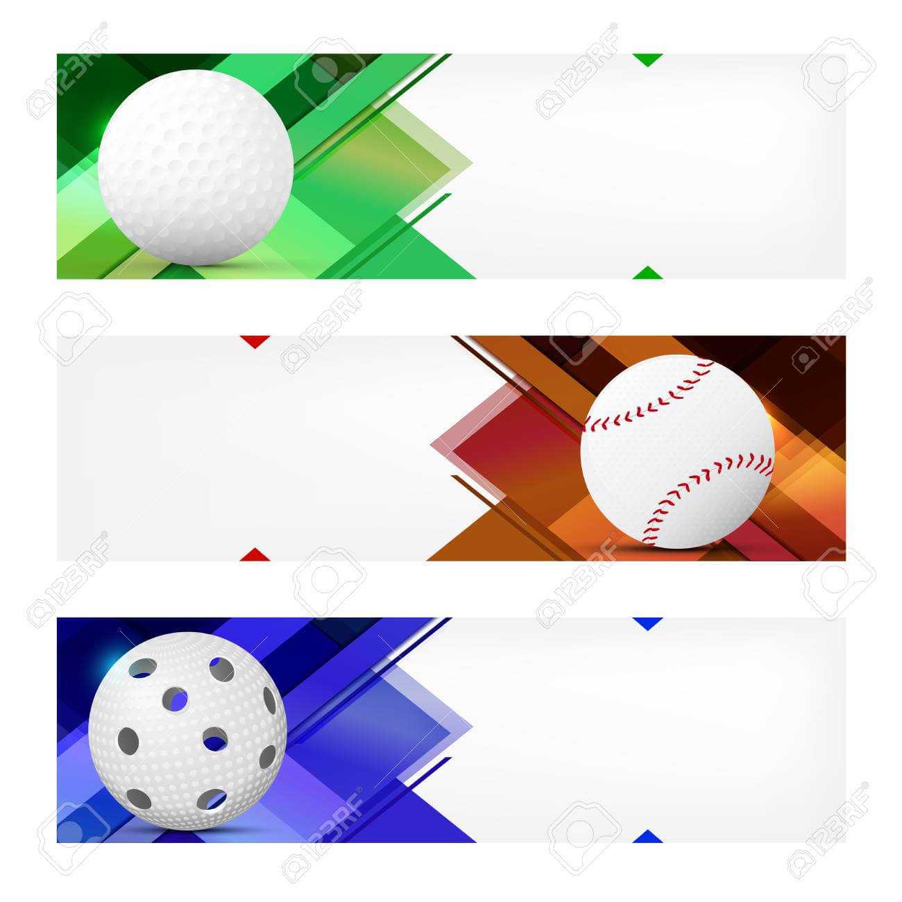 Set Of Sport Banner Templates With Ball And Sample Text In Separate.. Regarding Sports Banner Templates