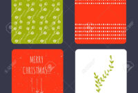 Set Of Winter Small Card Templates. Collection For Christmas.. with Small Greeting Card Template