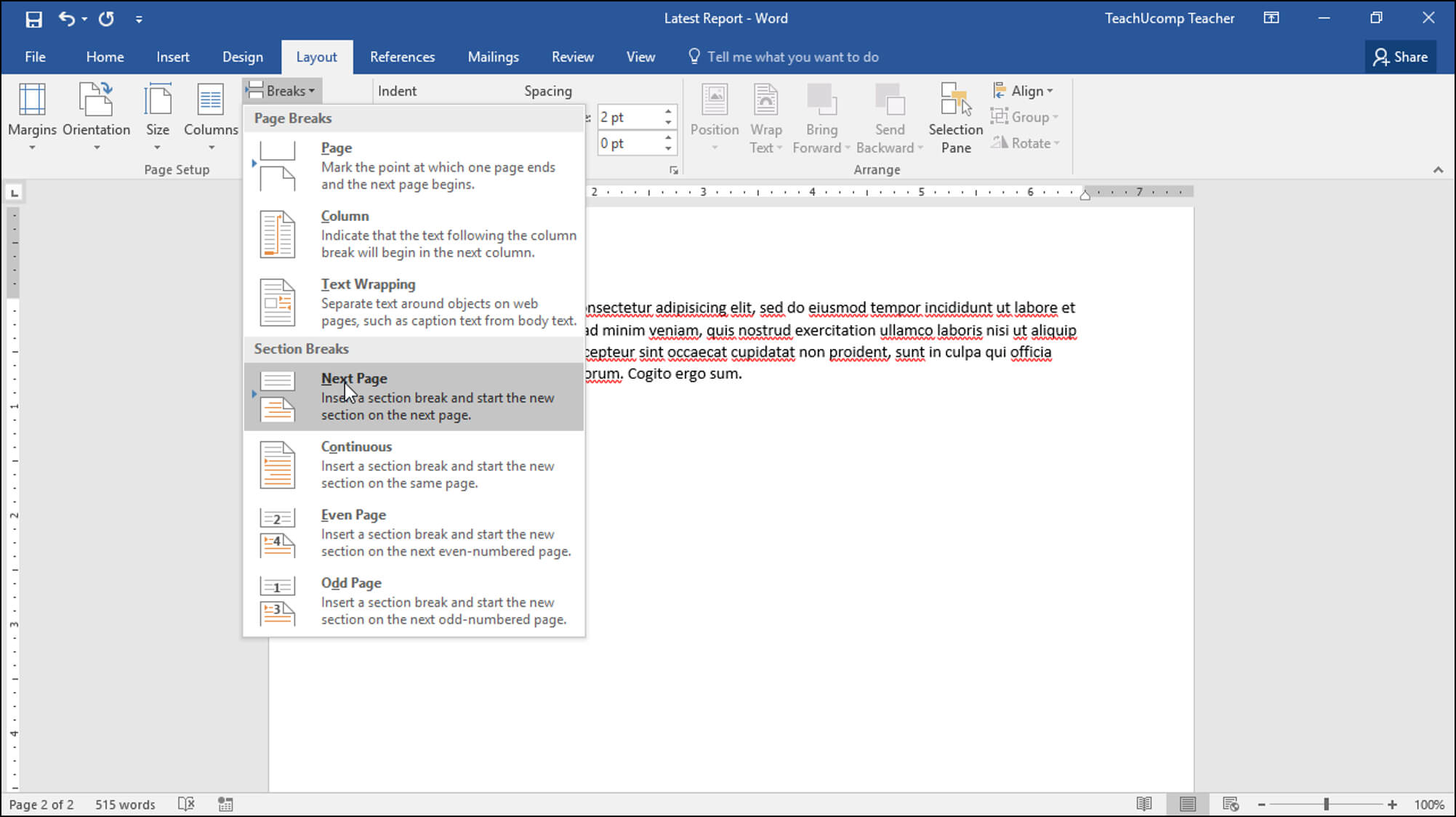 Set Page Breaks In Word  Tutorial And Instructions Inside Change The Normal Template In Word 2010