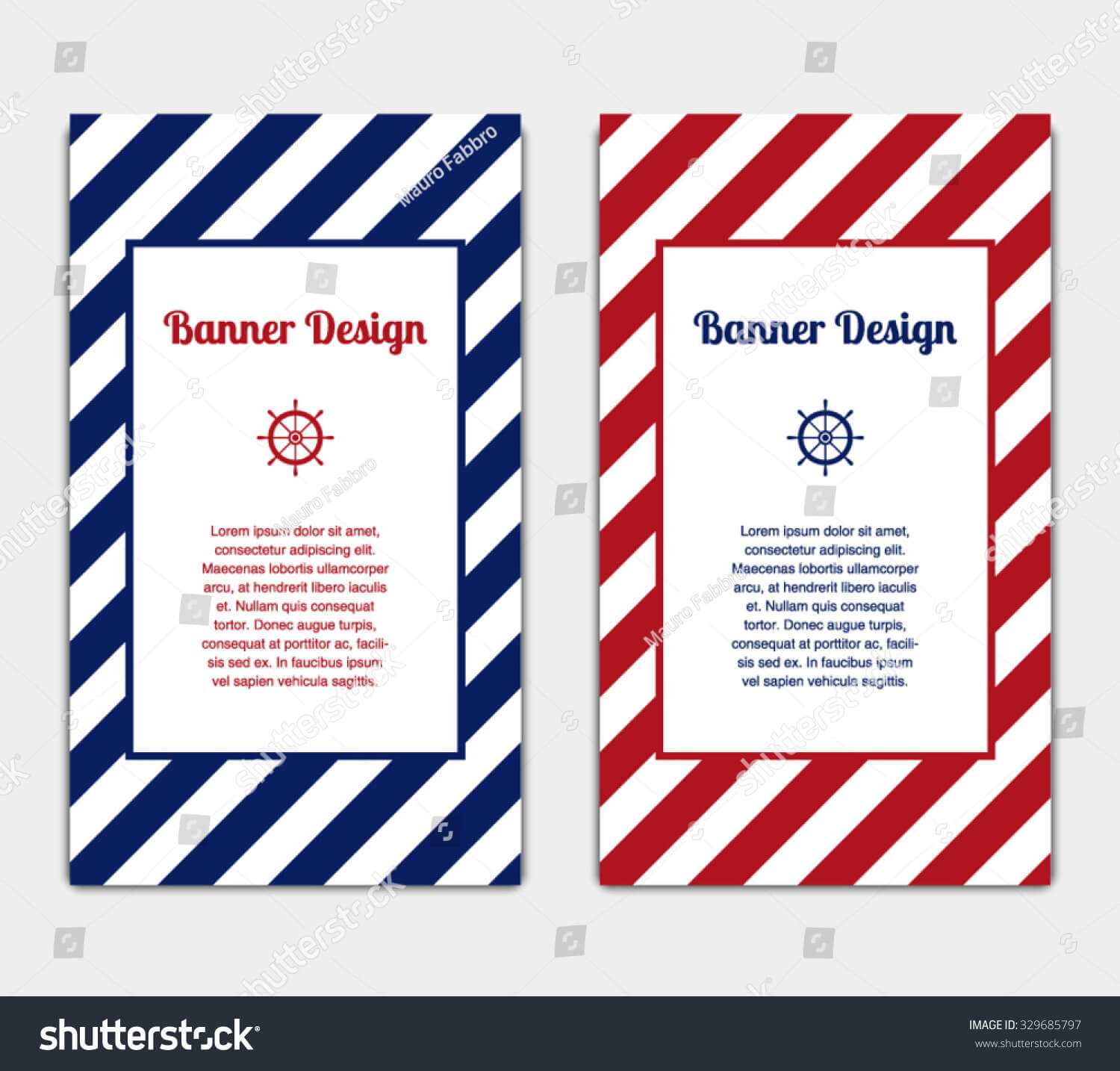 Set Vector Banners Template Nautical Marine Stock Vector For Nautical Banner Template