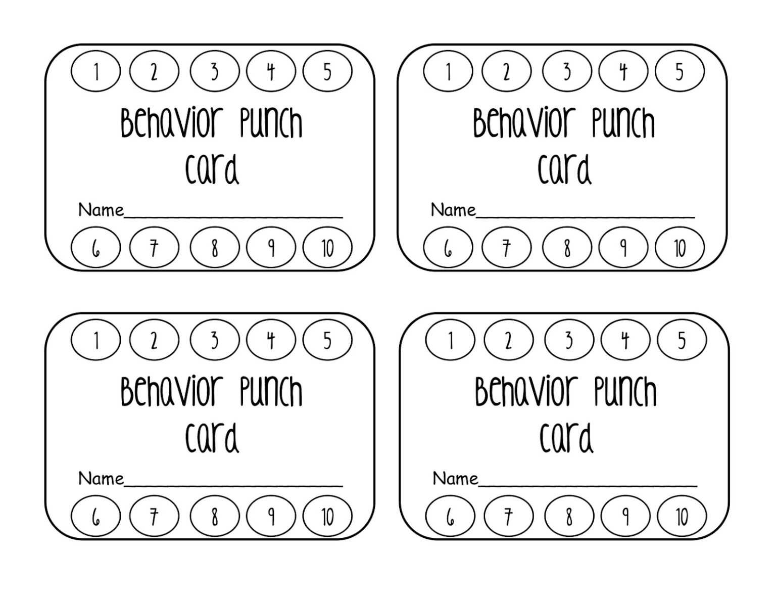 Shocking Punch Card Template Word Ideas Free ~ Thealmanac intended for