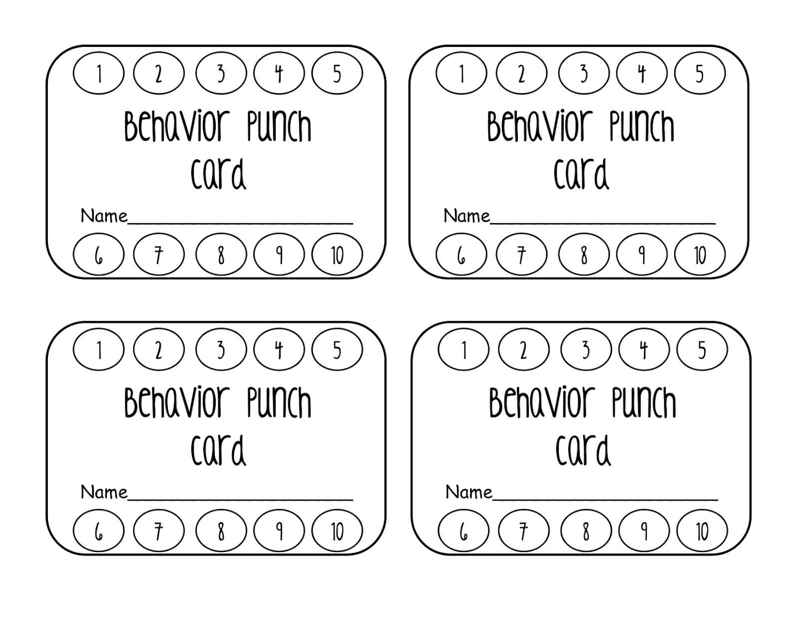 Shocking Punch Card Template Word Ideas Free ~ Thealmanac Intended For Reward Punch Card Template