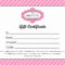 Shopping Spree Certificate Template Printable Gift Free Within This Certificate Entitles The Bearer Template