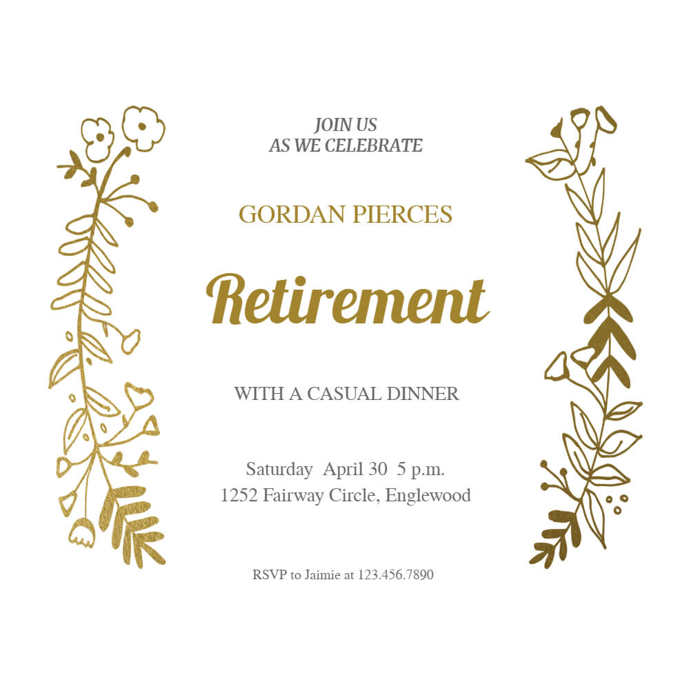 Sideside Gold - Free Retirement & Farewell Party Intended For Farewell Certificate Template