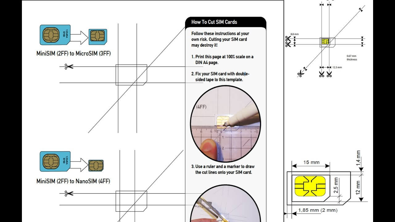 Sim Card Template Nano | Refference Cv Samples In Sim Card Cutter Template