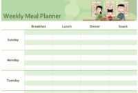 Simple Meal Planner intended for Weekly Meal Planner Template Word