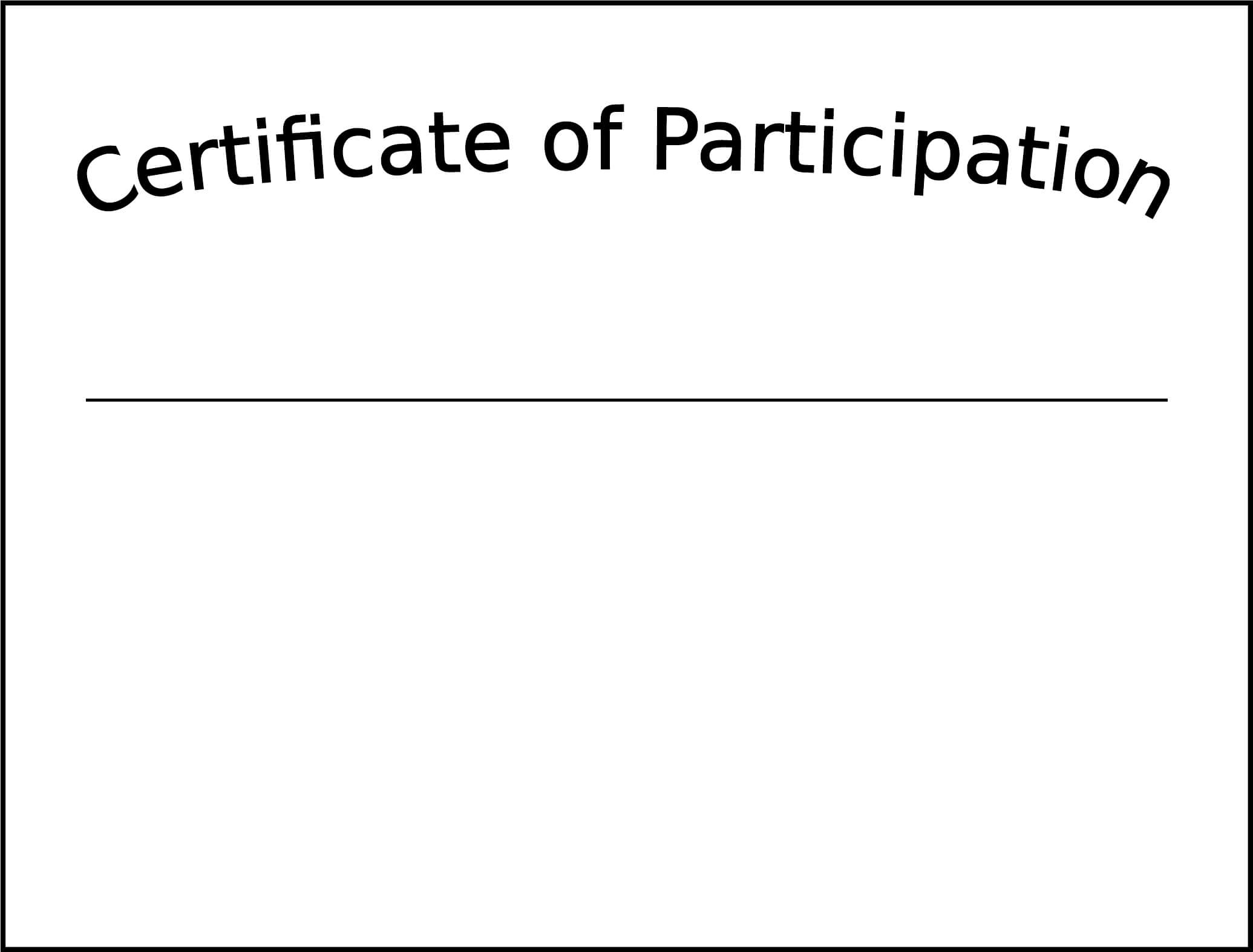 Simple Participation Certificate Template Free Download Inside Generic Certificate Template