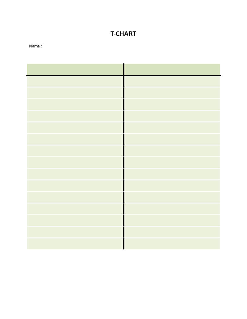 Simple T Chart Model Word | Templates At For T Chart Template For Word