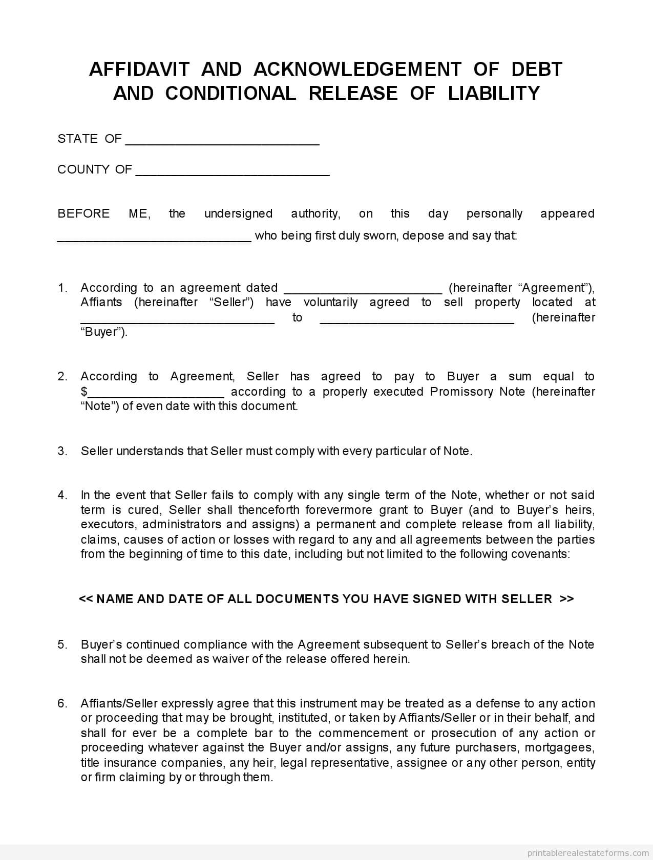 Sle Printable Closing Disclosure Conditional Release 4 Regarding Blank Legal Document Template