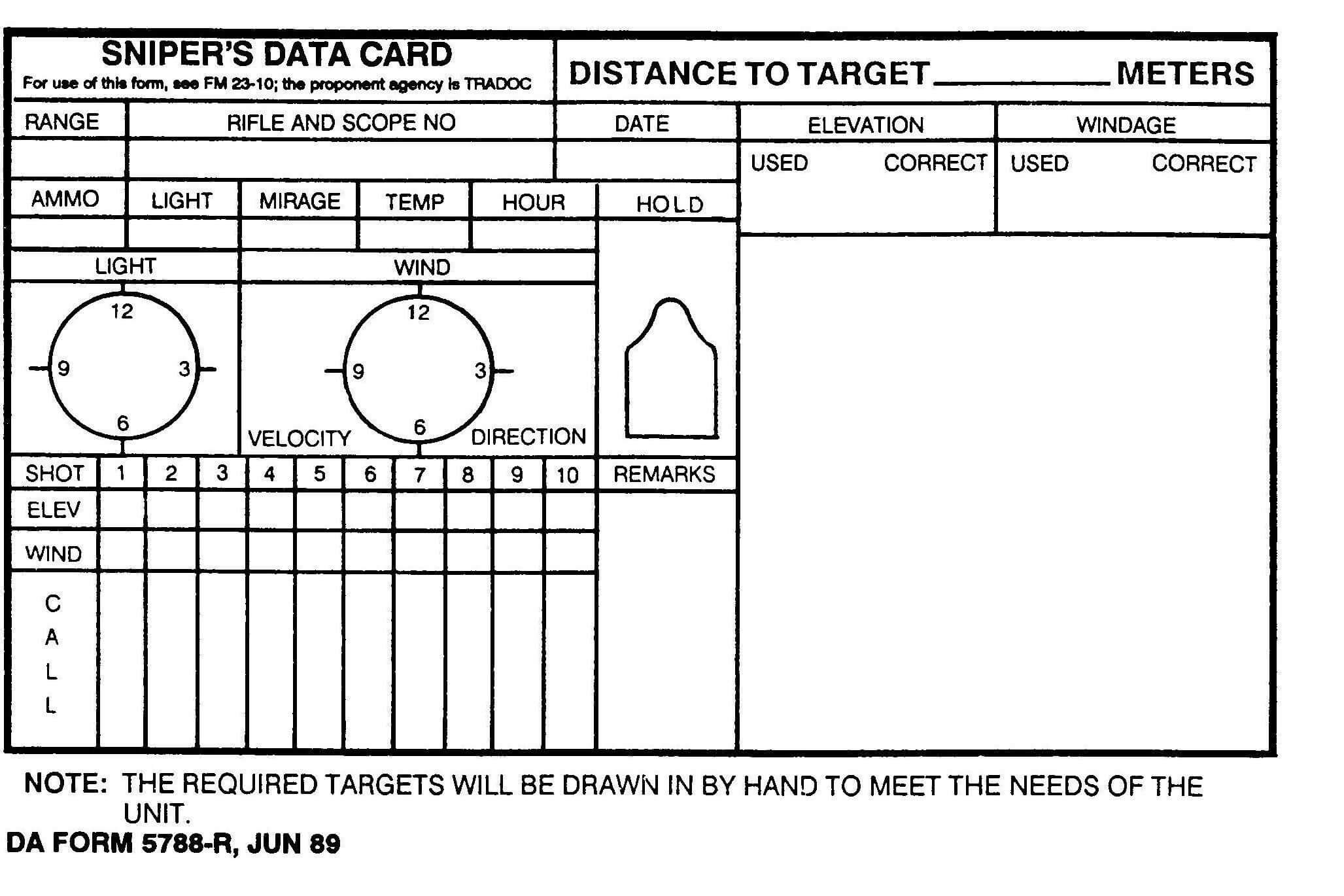 Sniper Data Card | Range Shooter, Shooting Targets, Tactical Regarding Dope Card Template