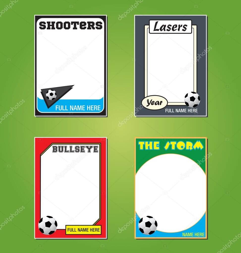 Soccer Futbol Trading Card Picture Frames — Stock Vector Regarding Soccer Trading Card Template