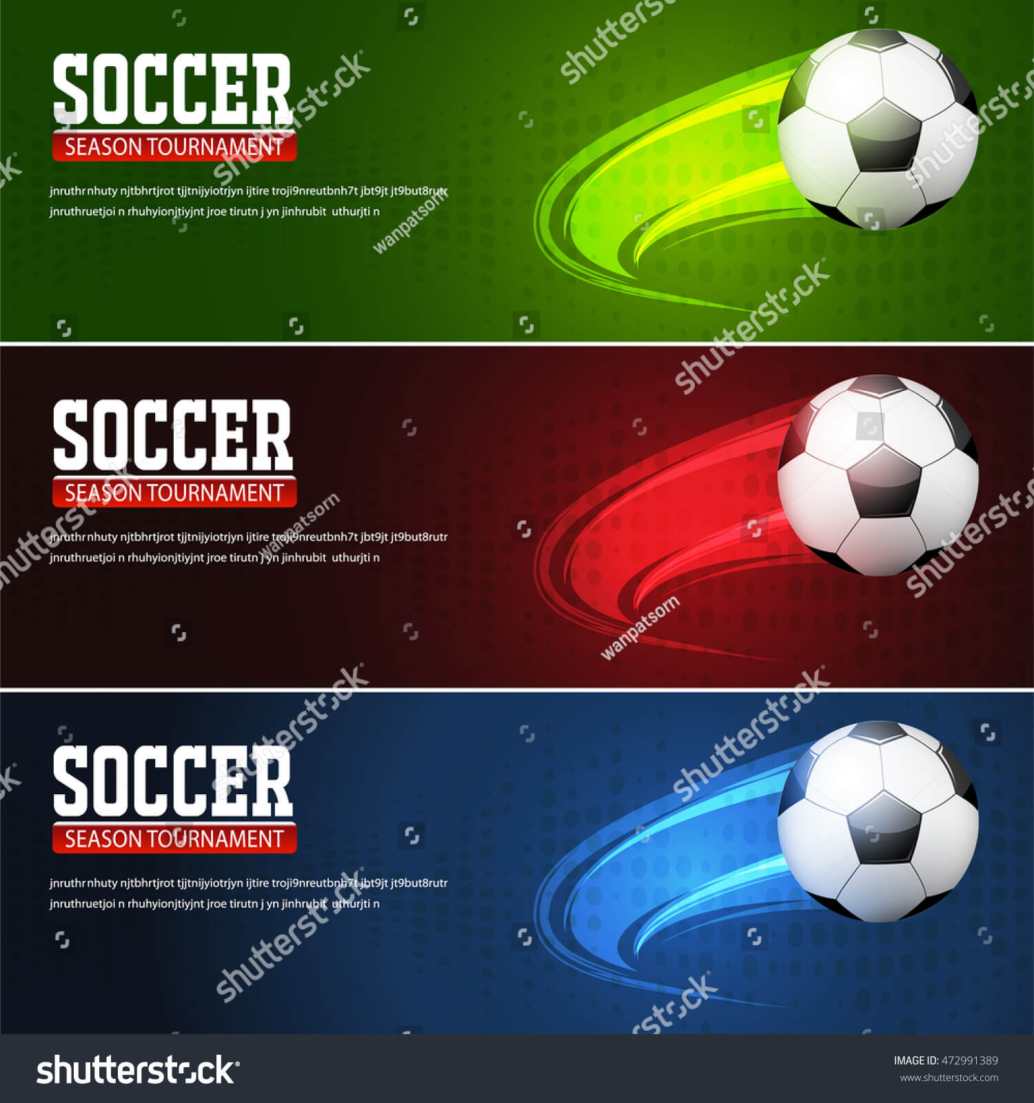 Soccer Tournament Modern Sport Banner Template Stock Vector With Sports Banner Templates
