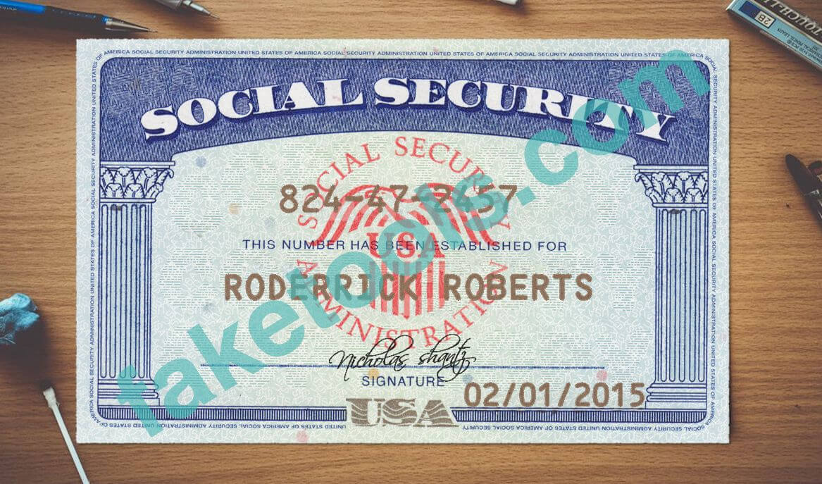 Social Security Card Psd Template | Psd Templates, Card For Ssn Card Template