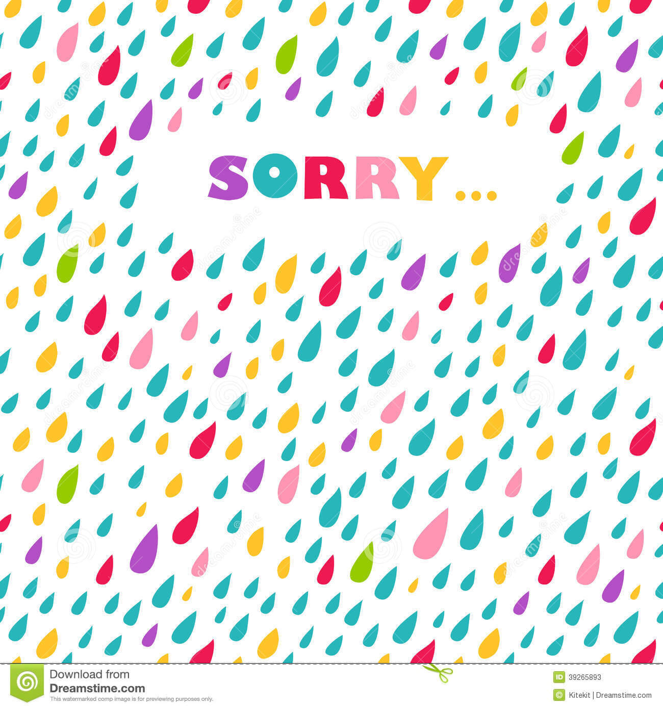 Sorry' Card. Drops Background. Stock Vector - Illustration Inside Sorry Card Template