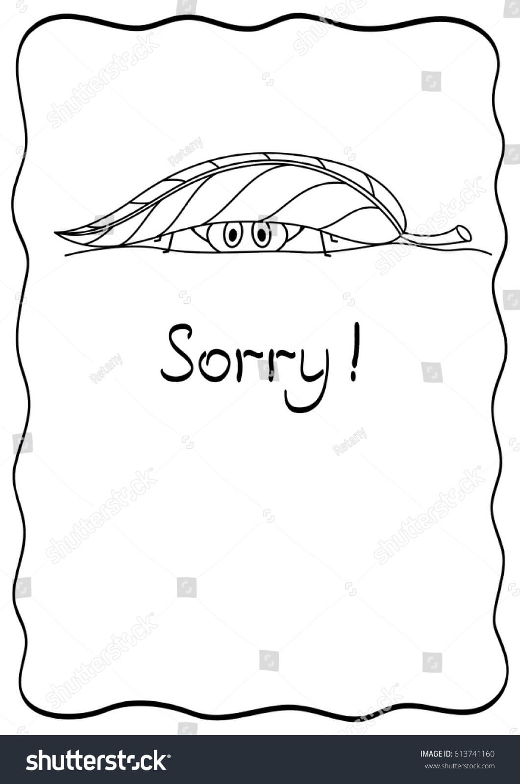 Sorry Comic Postcard Spider Design Template Stock Vector In Sorry Card Template