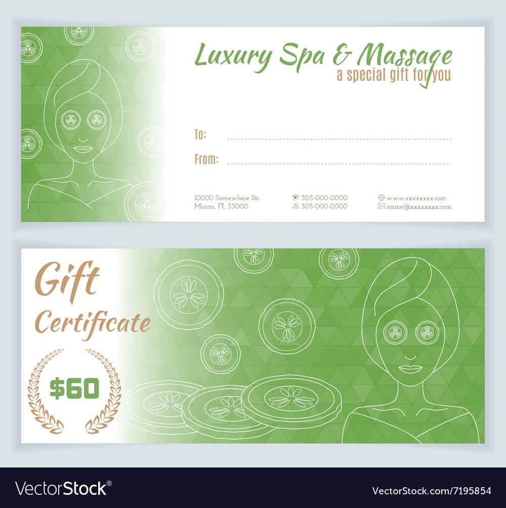 Spa Massage Gift Certificate Template For Massage Gift Certificate Template Free Download