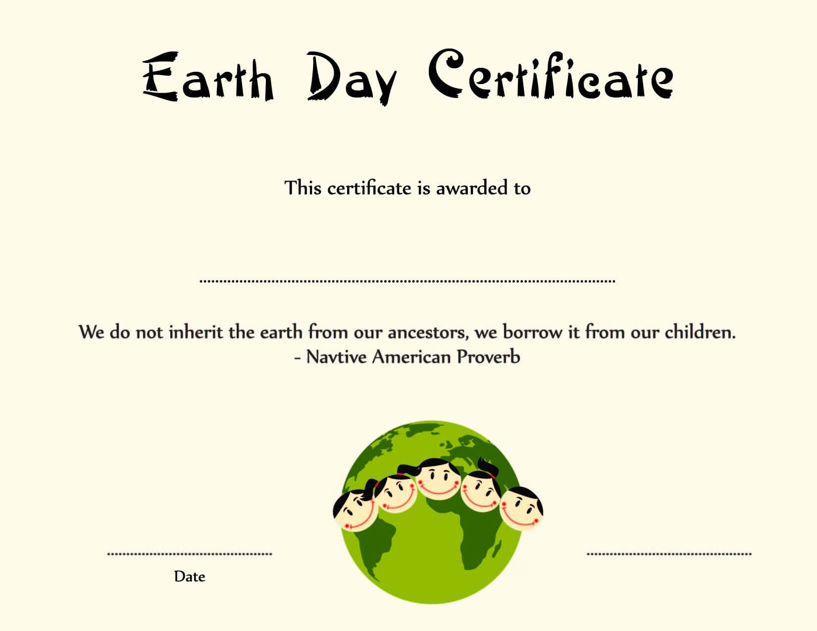 Special Certificates – Kids Earth Day Certificate Template Inside Player Of The Day Certificate Template