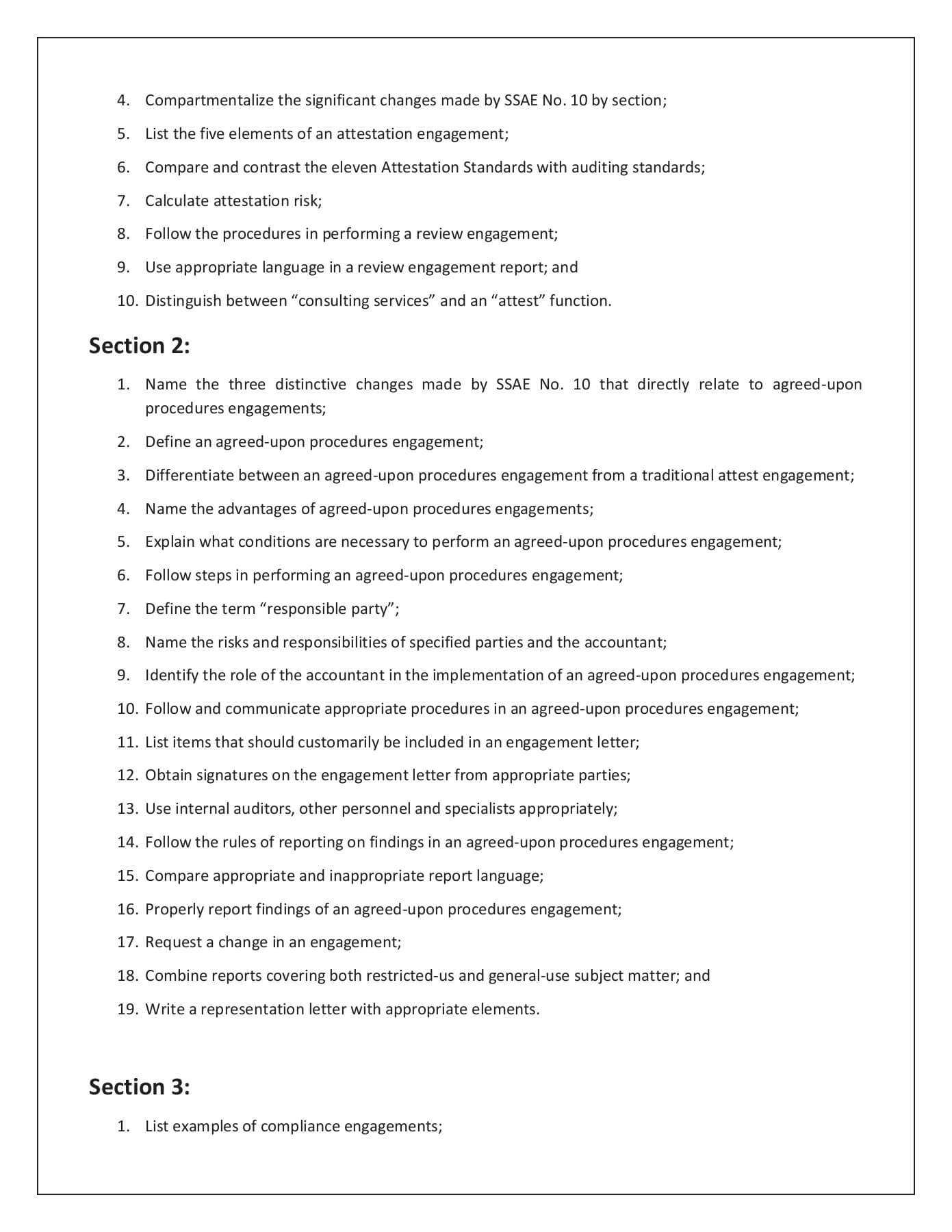 Special Engagements And Reports – Pages 1 – 4 – Text Version Inside Agreed Upon Procedures Report Template