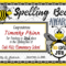 Spelling Bee Awards ~ Fillable | Spelling Bee, Certificate With Regard To Spelling Bee Award Certificate Template