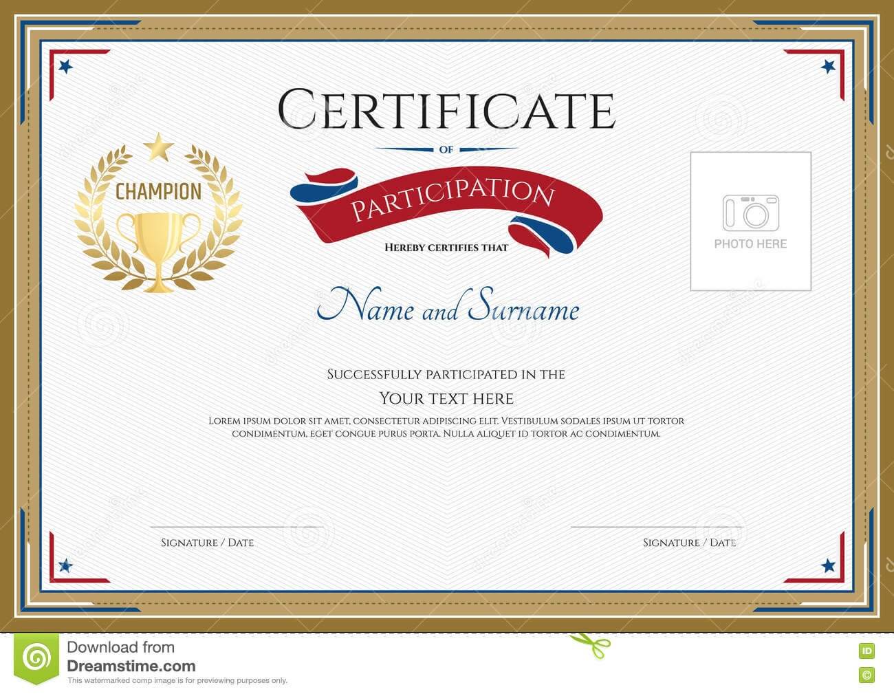 Sport Award Certificate Template Free | Resume Professional Throughout Participation Certificate Templates Free Download
