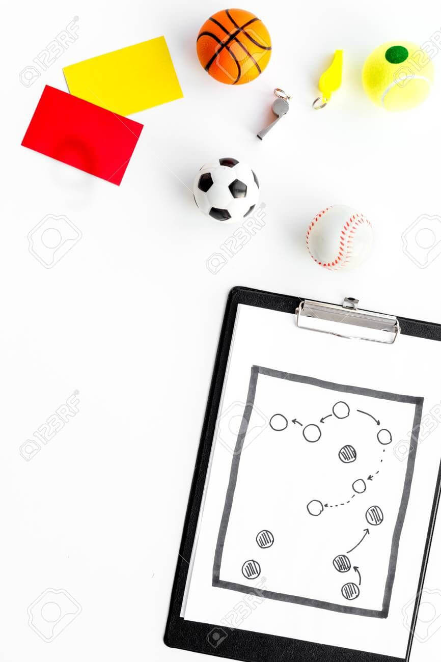 Sport Judging Concept. Soccer Referee. Tactic Plan For Game Within Soccer Referee Game Card Template