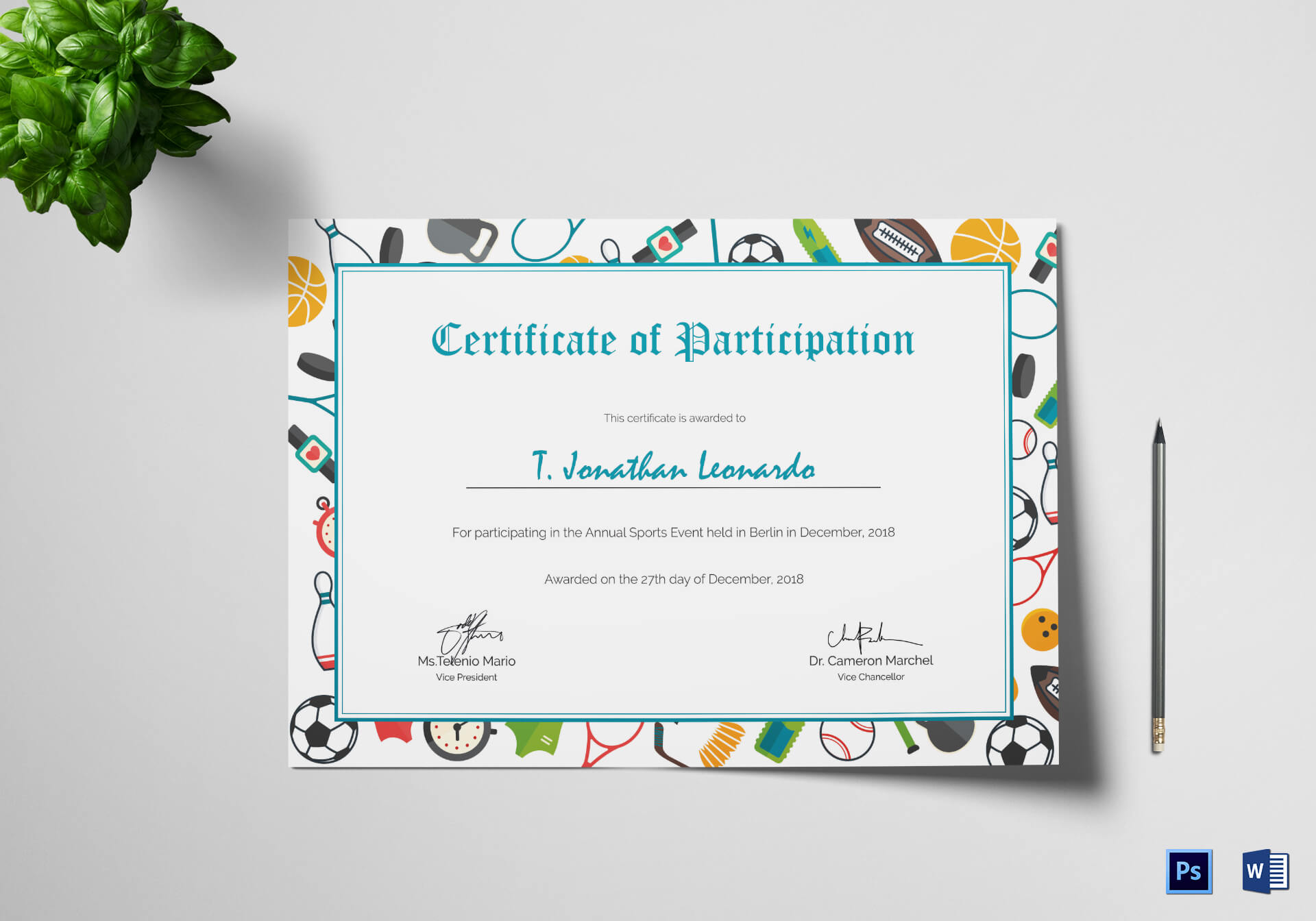 Sports Participation Certificate Template Throughout Athletic Certificate Template
