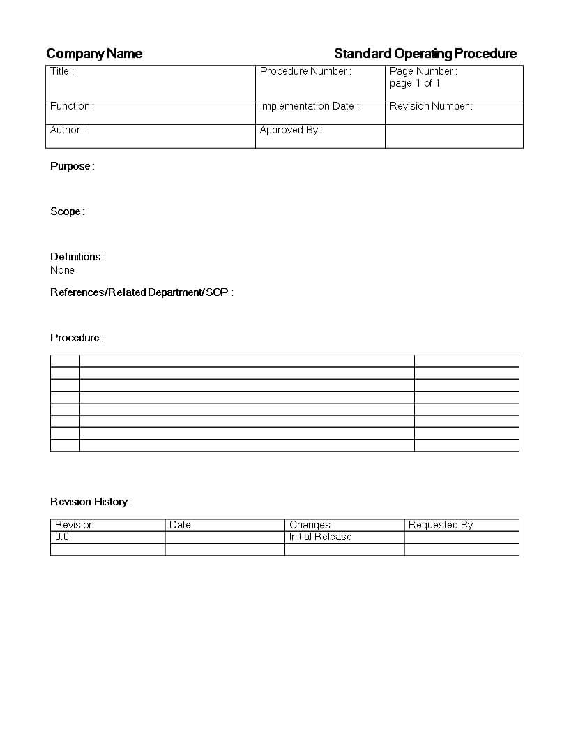Standard Operating Procedure Template – Download This Free Inside Medical Report Template Free Downloads