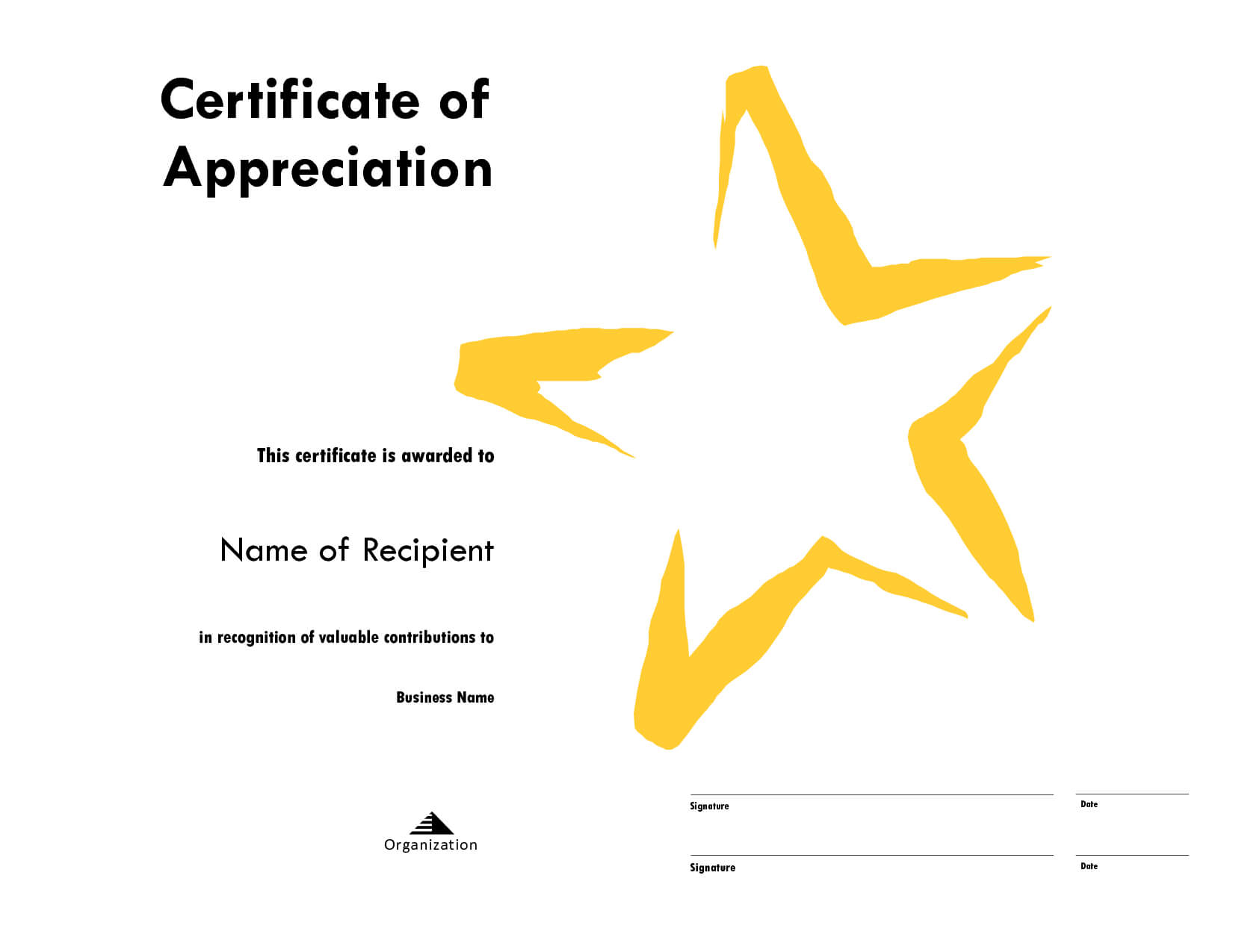 Star Certificate Templates Free – Forza.mbiconsultingltd In Star Award Certificate Template