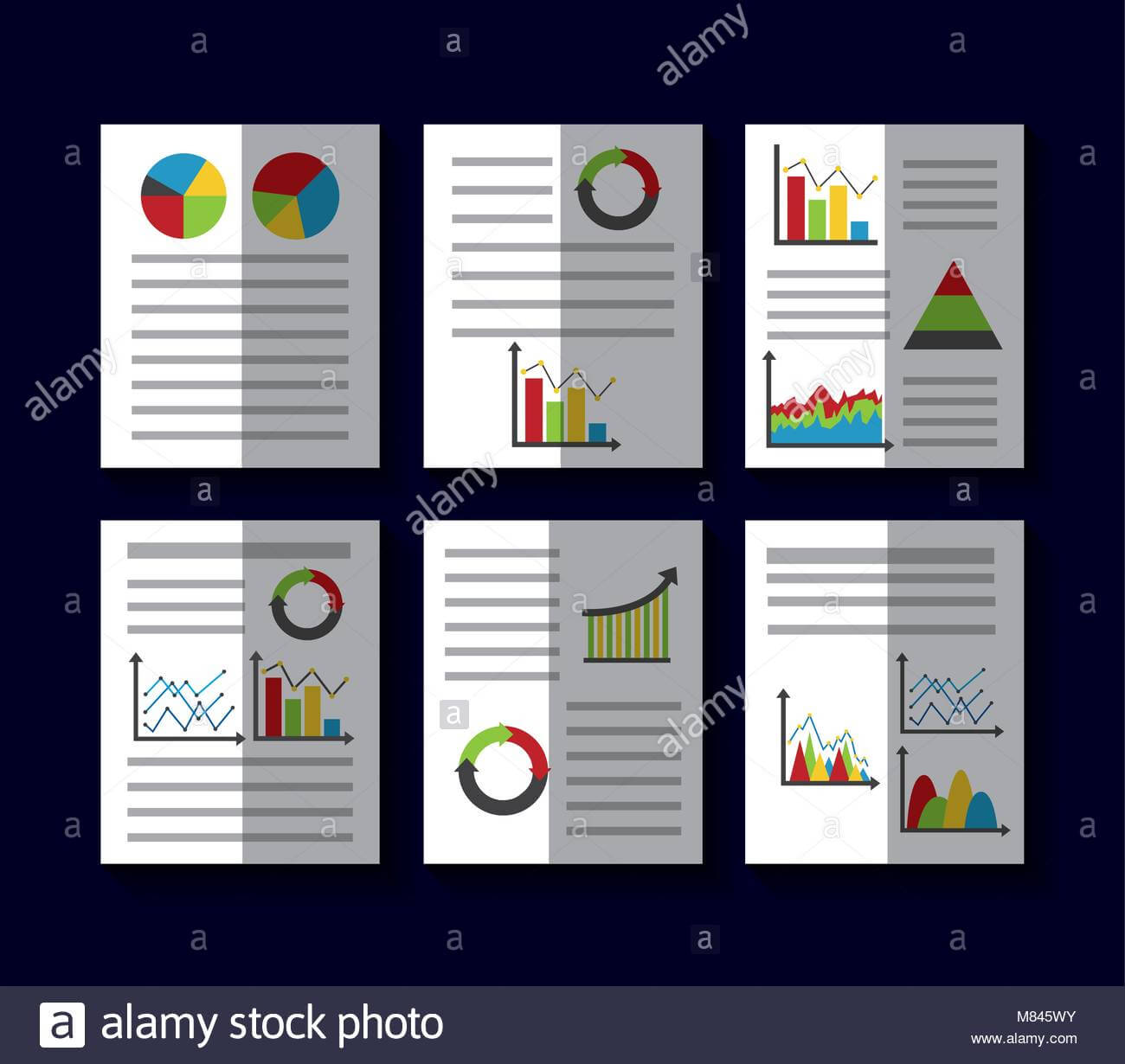 Statistics Data Business Report Template Style Charts And Throughout Illustrator Report Templates