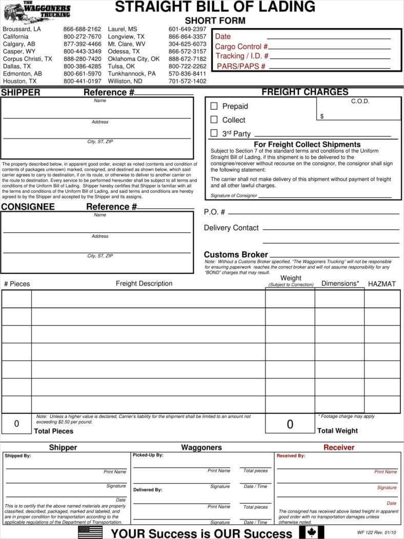 Straight Bill F Lading Template Form Short Fedex Freight With Fedex Label Template Word
