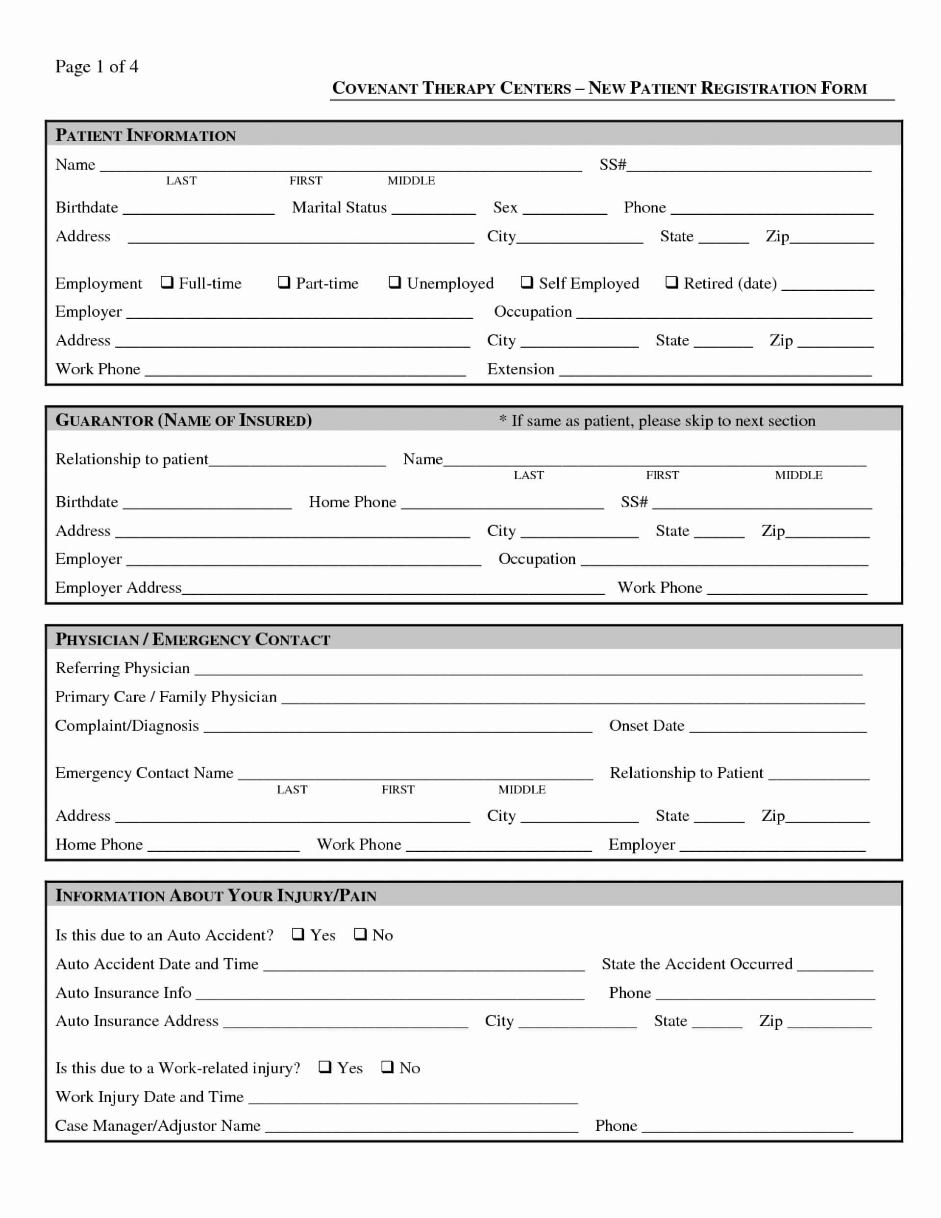 Striking Patient Registration Form Template Ideas Simple In Pertaining To Patient Report Form Template Download