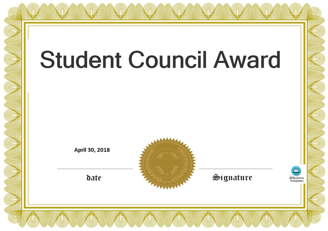 Student Council Award | Templates At Allbusinesstemplates Intended For Free Student Certificate Templates