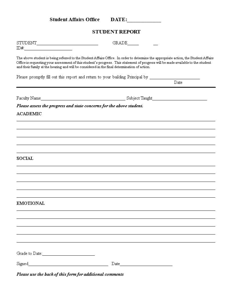 Student Evaluation Report | Templates At With Template For Evaluation Report