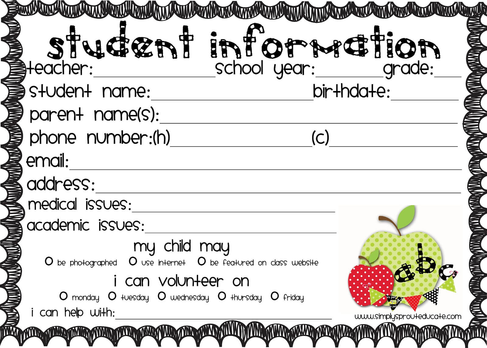Student Information – Homework Example December 2019 In Student Information Card Template