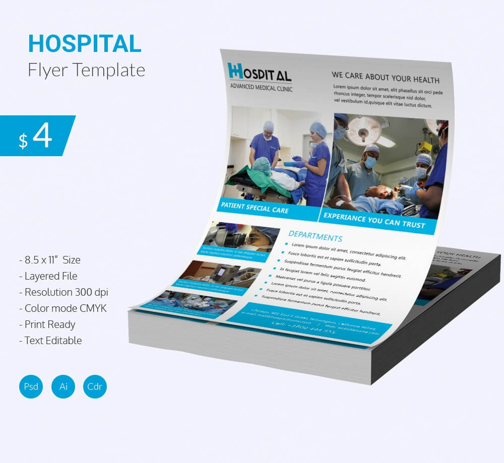 Stunning Hospital Flyer Template Download | Free & Premium Pertaining To Healthcare Brochure Templates Free Download