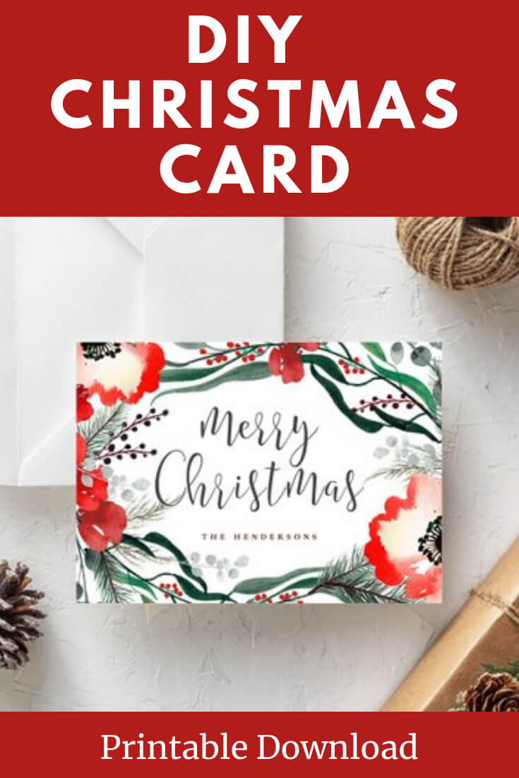 Super Cute Diy Christmas Card! Instant Download, Christmas Regarding Diy Christmas Card Templates