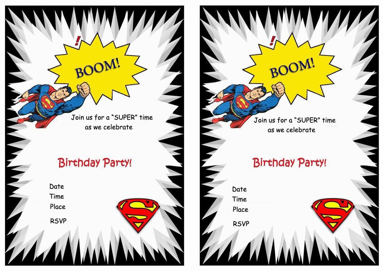 Superman Free Printable Birthday Party Invitations Inside Superman Birthday Card Template