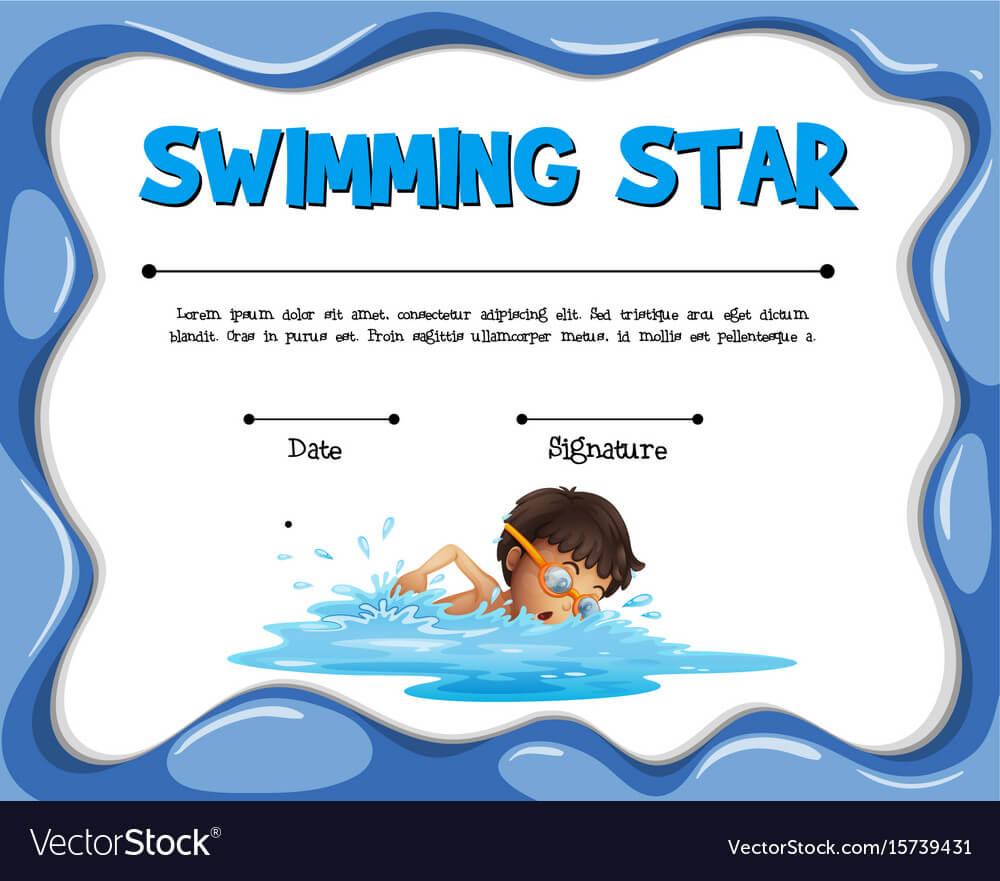 Swimming Template – Fooshya Within Free Swimming Certificate Templates
