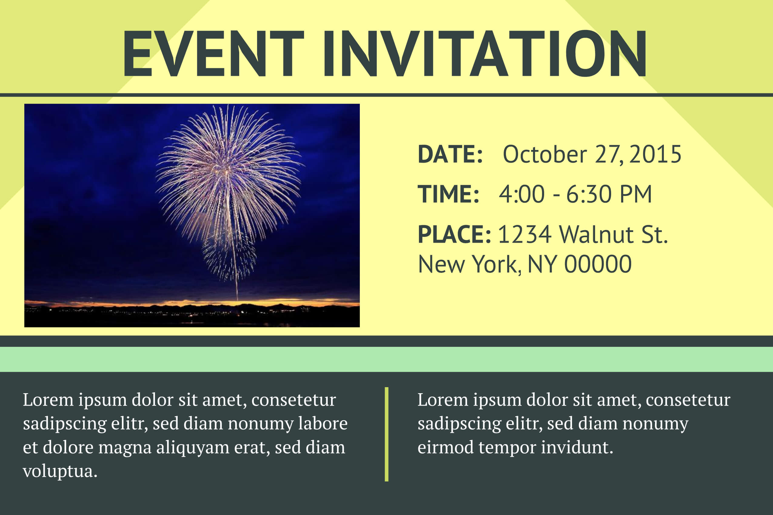 Symmetry Event Invitation Template | Event Invitation Regarding Event Invitation Card Template