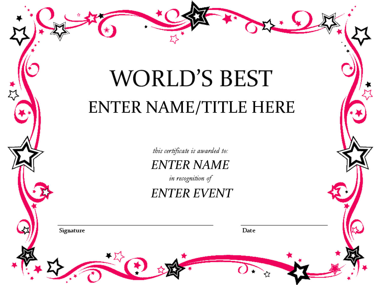 Talent Show Award | Certificate Templates, Award Inside Free Funny Certificate Templates For Word