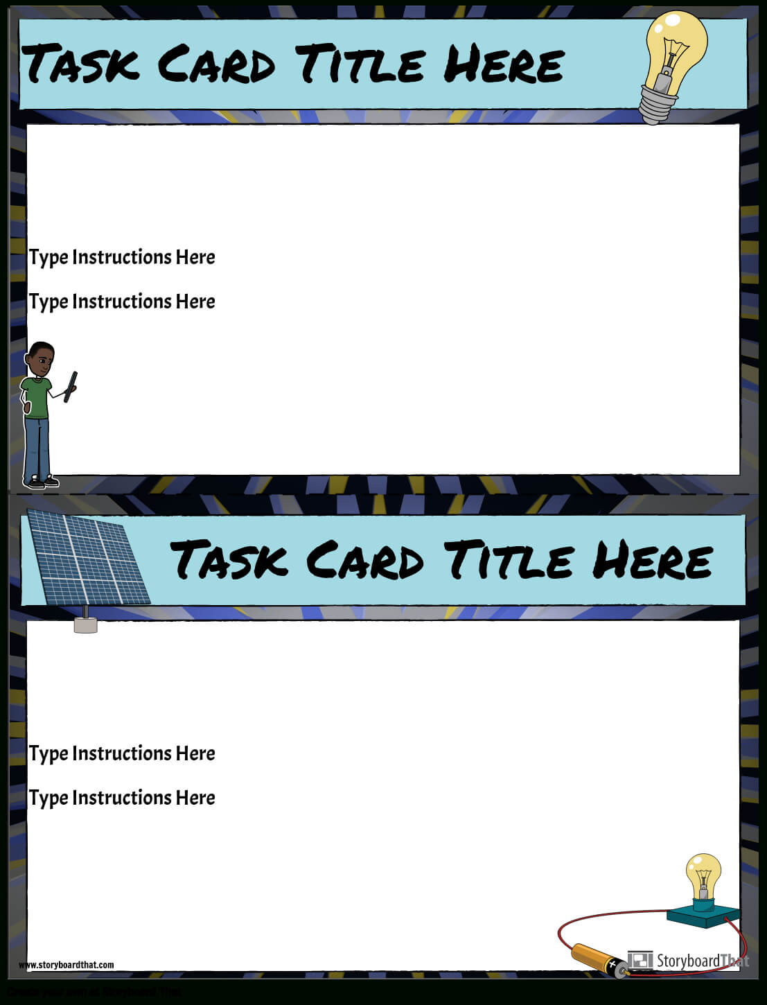 Task Card Template Storyboardanna Warfield Inside Task Card Template