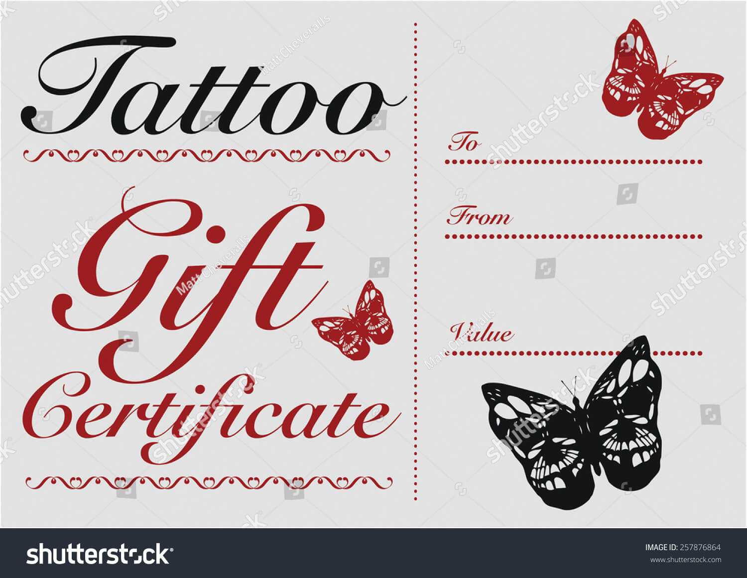 Tattoo Gift Certificate Template Free Throughout Tattoo Gift Certificate Template