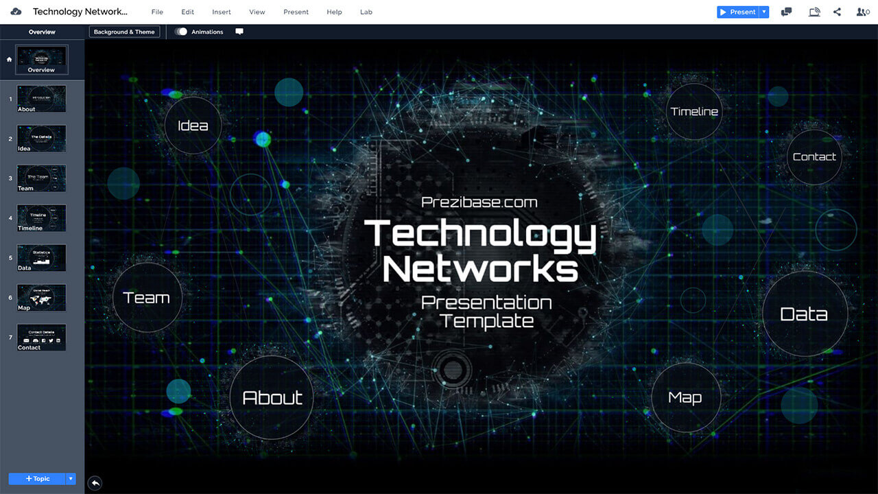 Technology Network Presentation Template | Prezibase With Regard To Powerpoint Templates For Technology Presentations