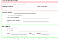 Template For Insurance Information In Planner | Blank for Customer Information Card Template