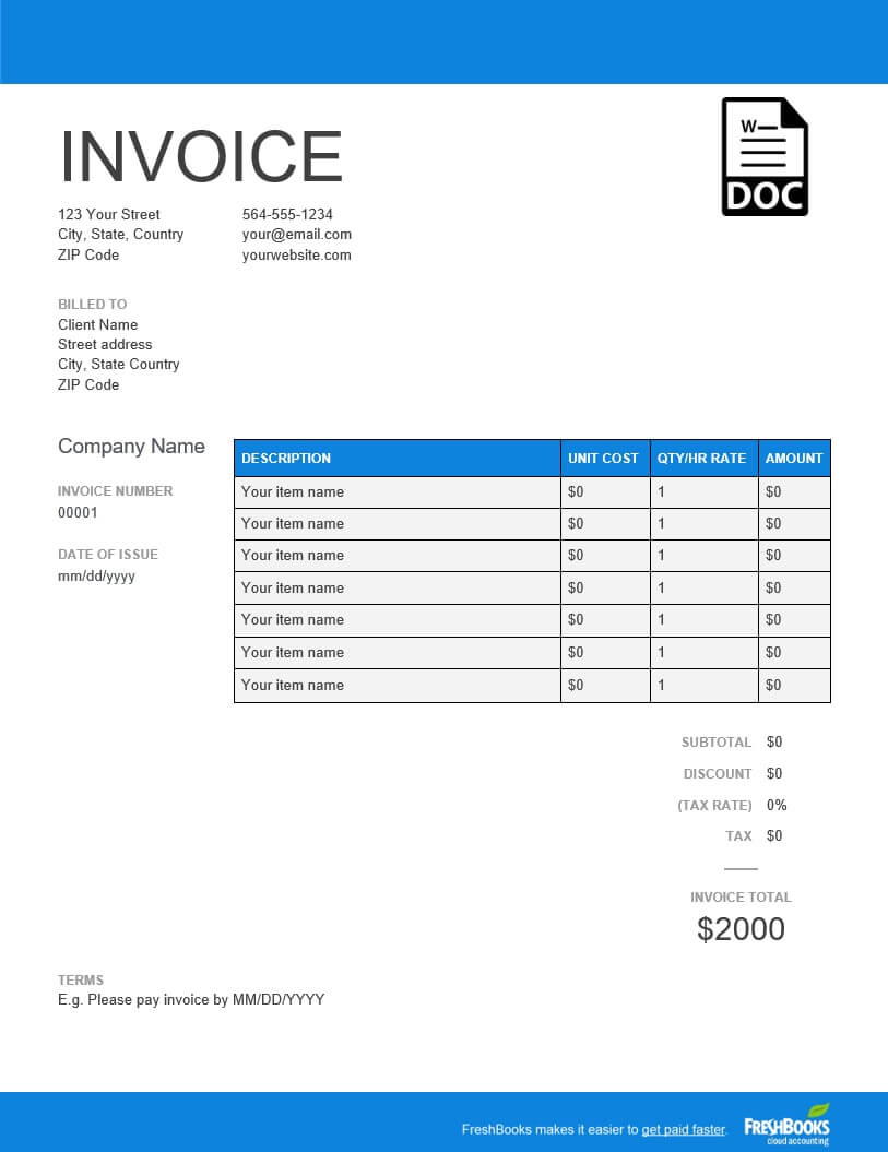 Template Invoice – Forza.mbiconsultingltd With Web Design Invoice Template Word