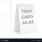 Tent Card Die Cut Mock Up Template With Blank Tent Card Template