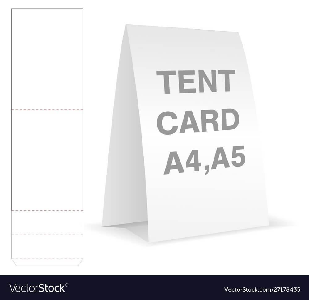 Tent Card Die Cut Mock Up Template With Blank Tent Card Template