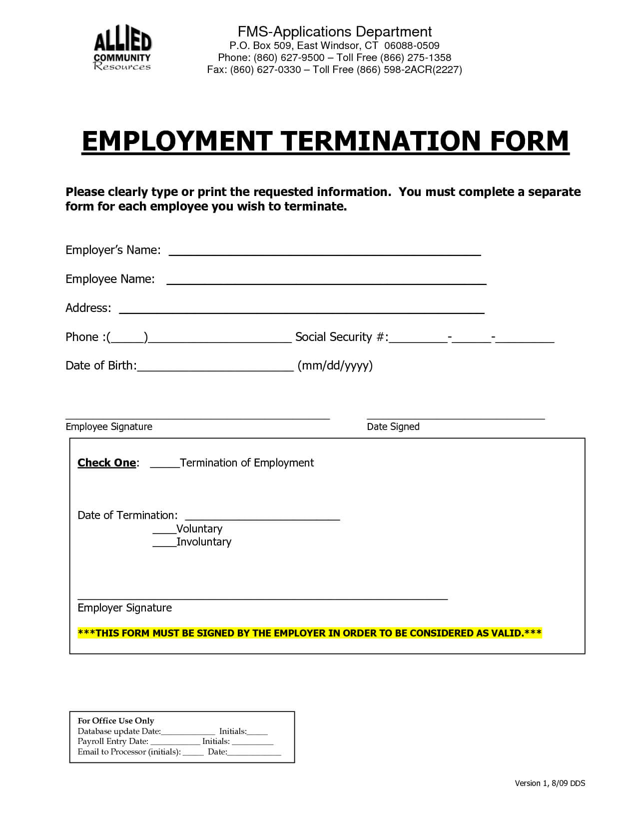 Termination Form Template Employee Termination Letter For With Test Exit Report Template 7991