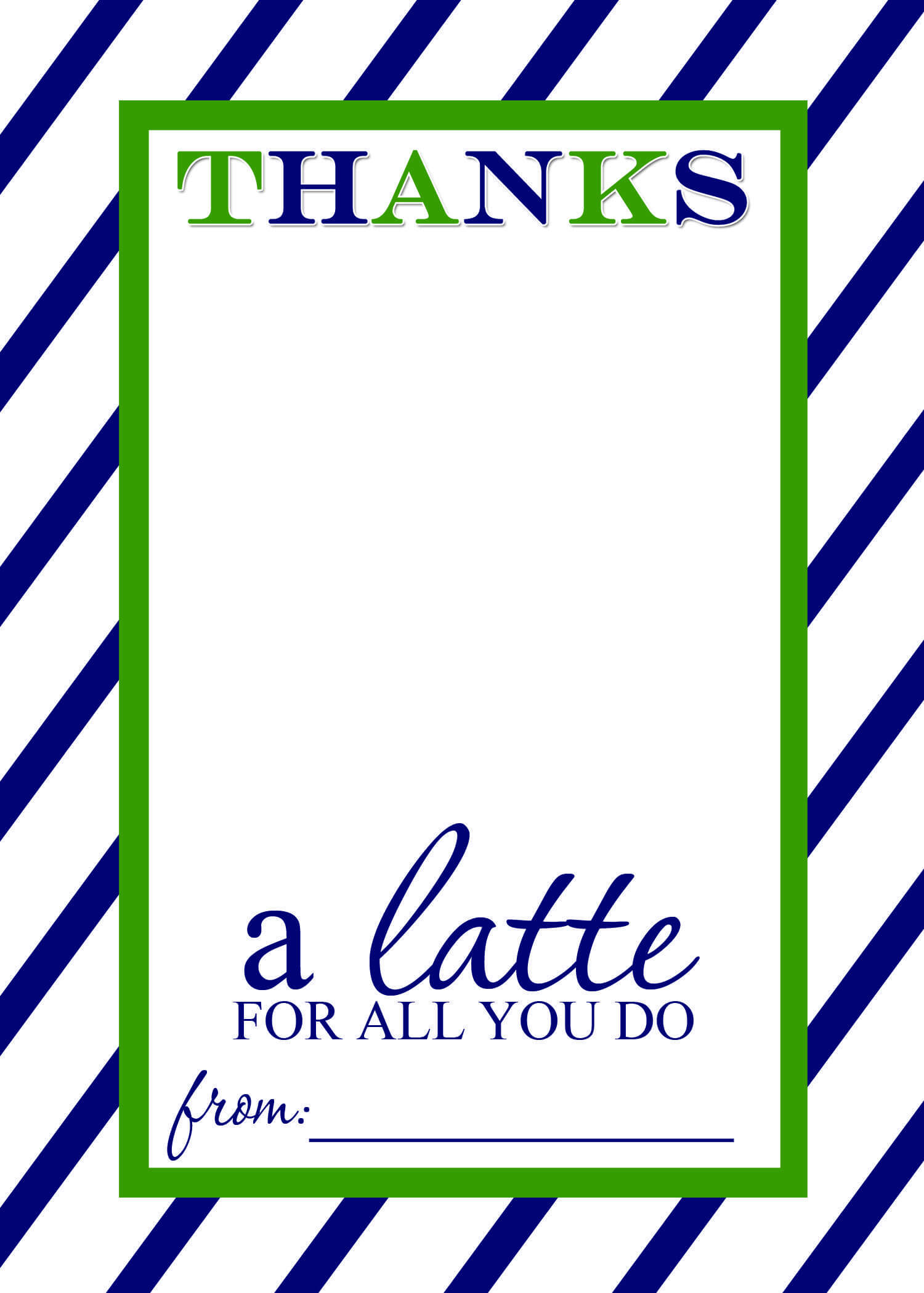 Thanks A Latte Free Printable Gift Card Holder Teacher Gift For Thanks A Latte Card Template